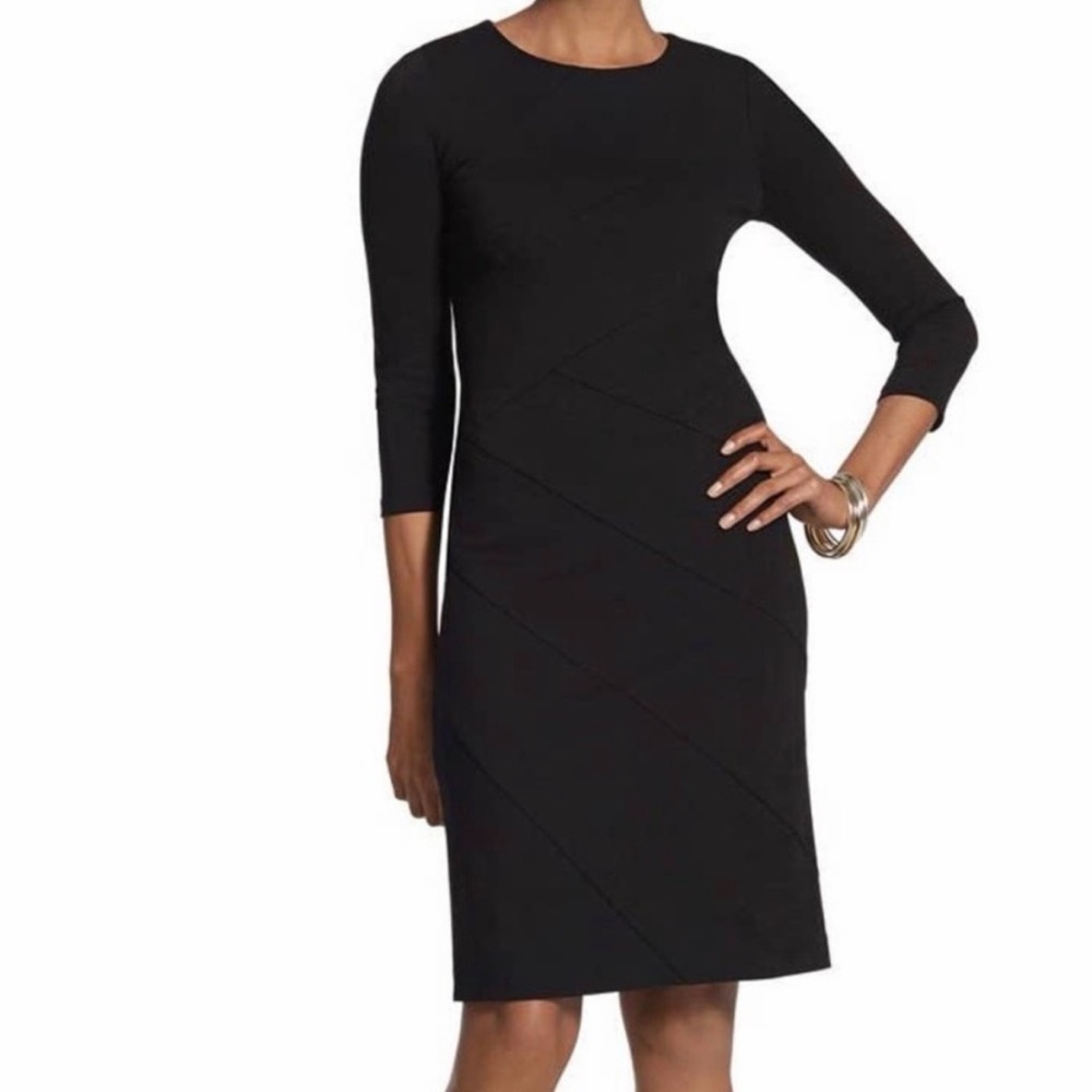 Chico’s Angled Seam Wendi Dress – Black – Size 2 (Large/12)